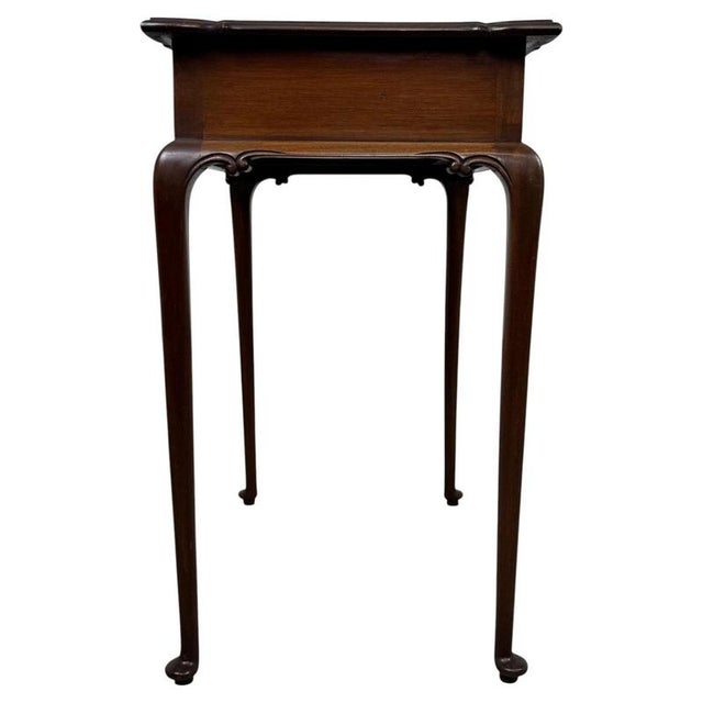 2000 - 2009 Antique Early 20th Century English Mahogany Side Table with Cabriole Legs For Sale - Image 5 of 12