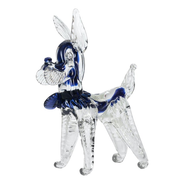 Vintage Sommerso Murano Glass Dog Sculpture, Italy, 1980s For Sale