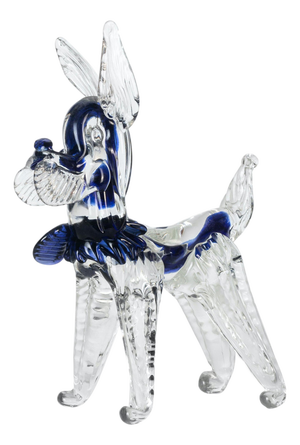 Vintage Sommerso Murano Glass Dog Sculpture, Italy, 1980s
