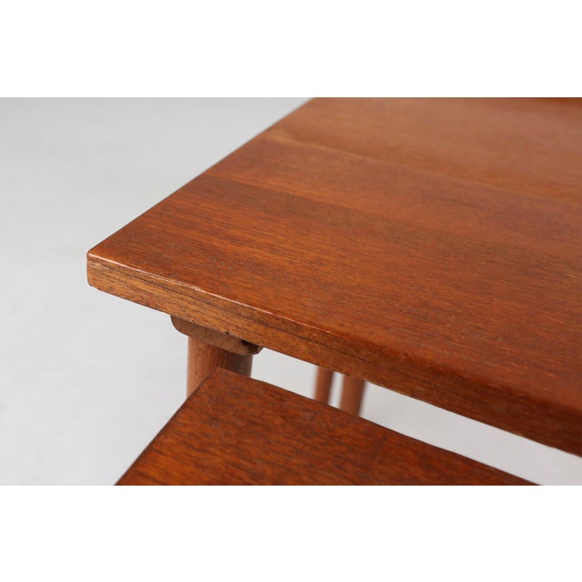 Scandinavian Teak Nesting Tables, Denmark, 1960s, Set of 3 For Sale - Image 4 of 13