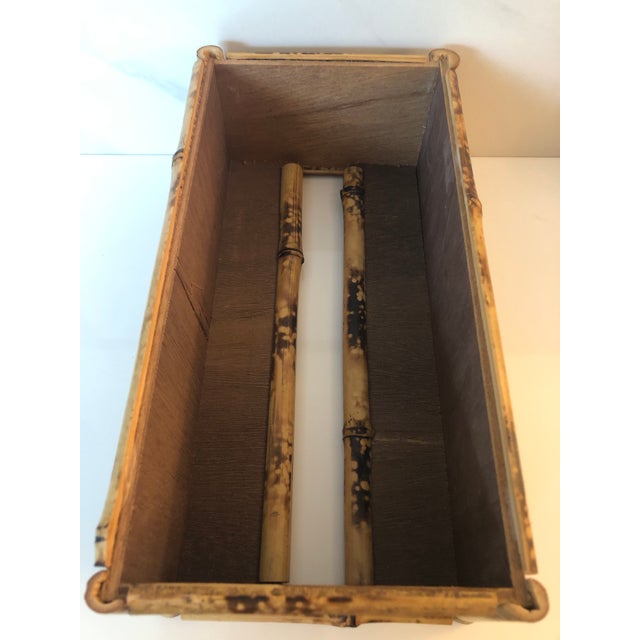 Tan 1970s Bamboo Rattan Tissue Box Cover For Sale - Image 8 of 10