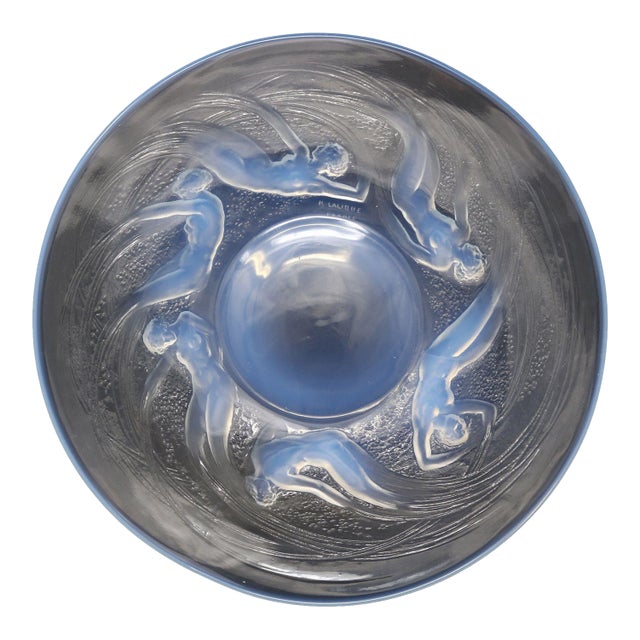 Rene Lalique Opalescent Glass Ondines Plate For Sale