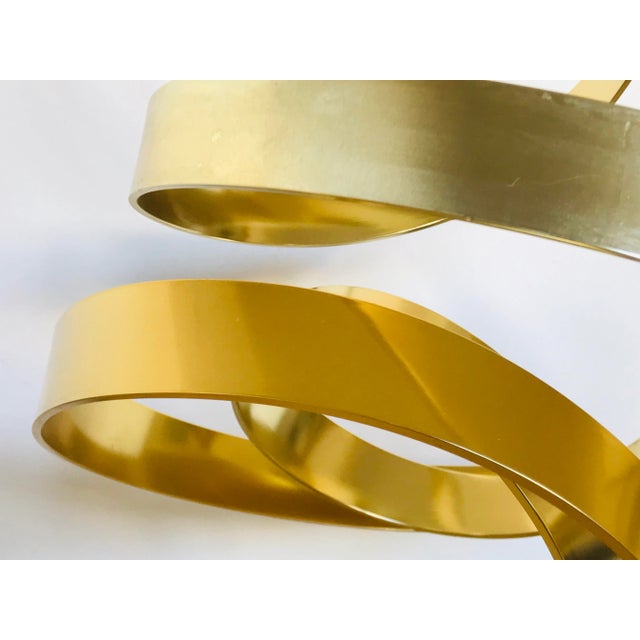 1980s Dan Murphy (B.1942 Chicago) Gold Toned Ribbon Sculpture Dated 1986 For Sale - Image 5 of 13