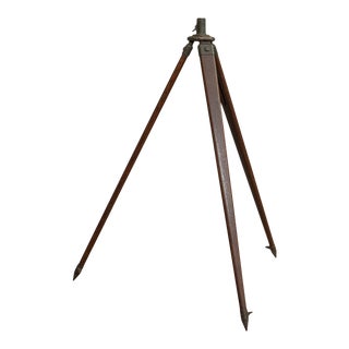 20th Century Oak and Bronze Telescope Tripod For Sale