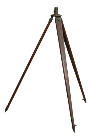 20th Century Oak and Bronze Telescope Tripod