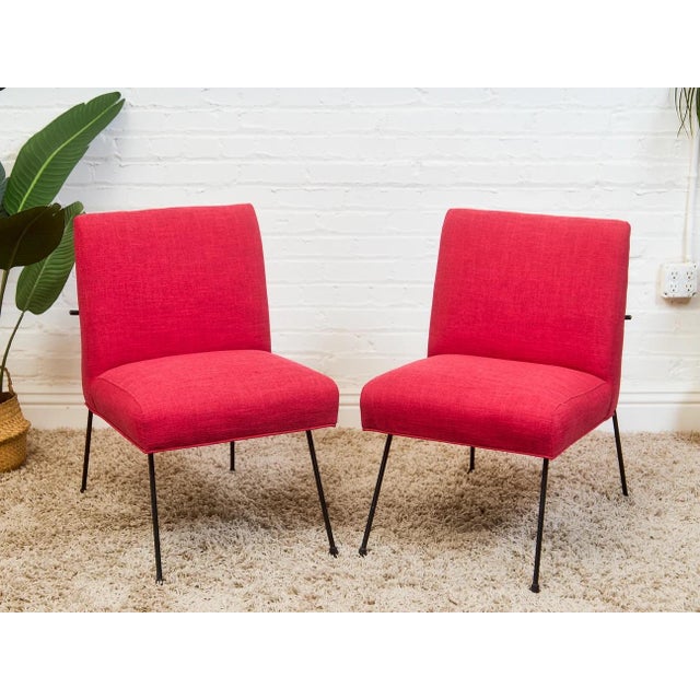 Mid 20th Century Styled After Milo Baughman for Pacific Iron in Viper Red For Sale In Los Angeles - Image 6 of 7