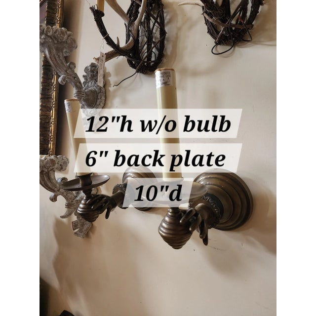 Pair of Hand Form Wall Sconces For Sale - Image 4 of 11