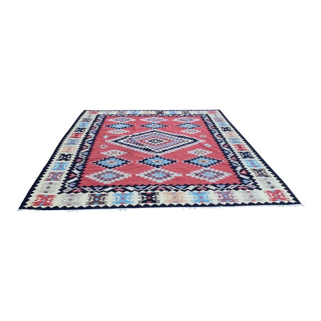 Large Vintage Kilim Turkish Rug For Sale