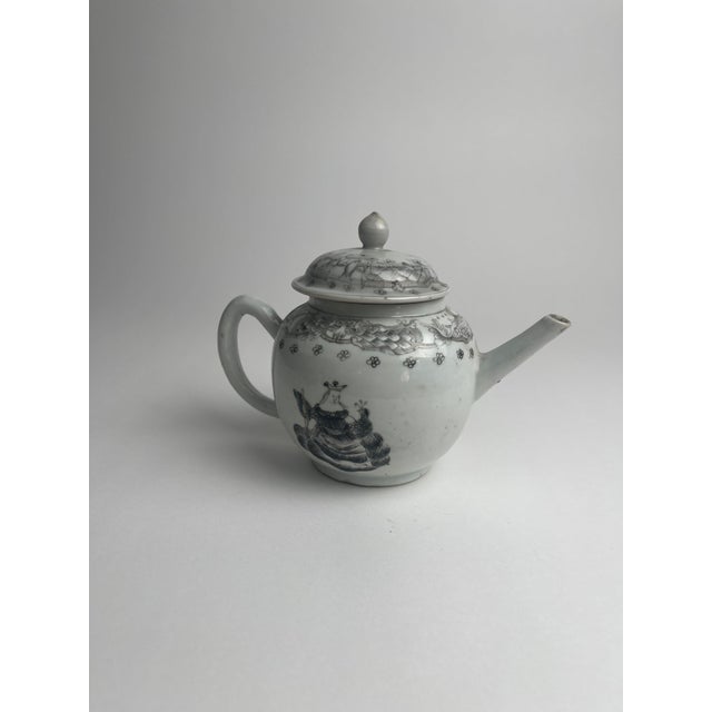 18th Century 18th Century Chinese Export Juno Grisaille Tea Pot For Sale - Image 5 of 10