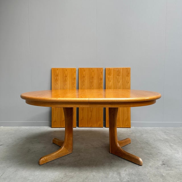 Scandinavian Extendable Oval Dining Table For Sale - Image 5 of 11