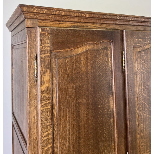 Vintage French Louis XVI Style Wardrobe in Oak For Sale - Image 5 of 10