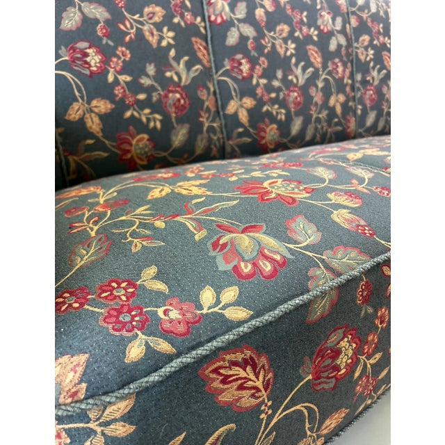 Green Vintage Danish Three-Seater Sofa in Beech and Original Fabric, 1960s For Sale - Image 8 of 9