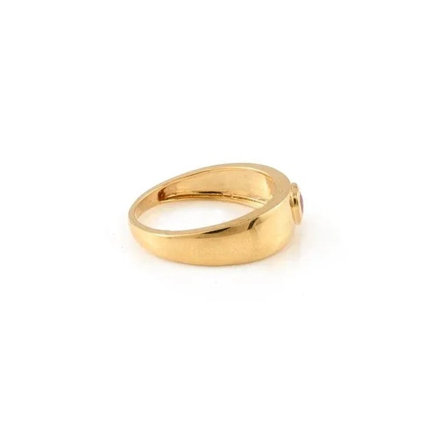 Not Yet Made - Made To Order 18k Solid Gold Natural Heart Cut Ruby Signet Ring Size 7 Gift for Her For Sale - Image 5 of 14