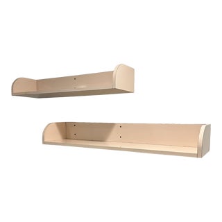 1980s Blush Pink Laminate Floating Shelves - a Pair For Sale