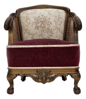 Vintage Danish Chair in Woven Wool and Velour, 1940s