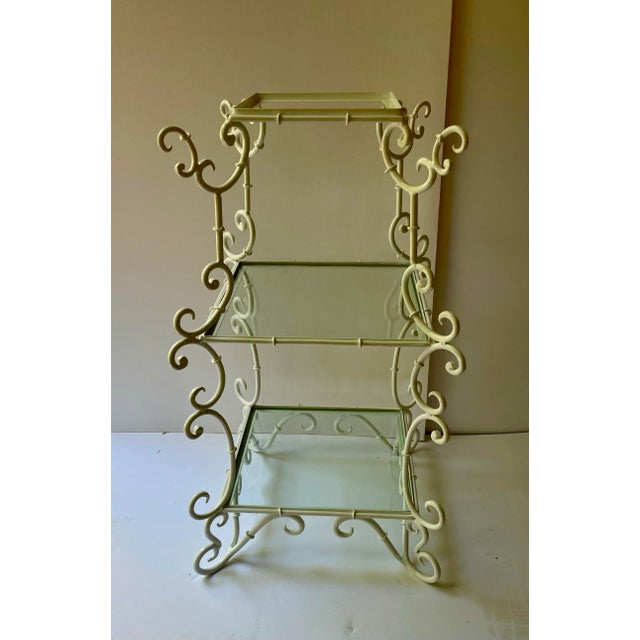 Mid 20th Century Italian Scrolled Pagoda Top Wrought Iron Etagere For Sale - Image 5 of 12