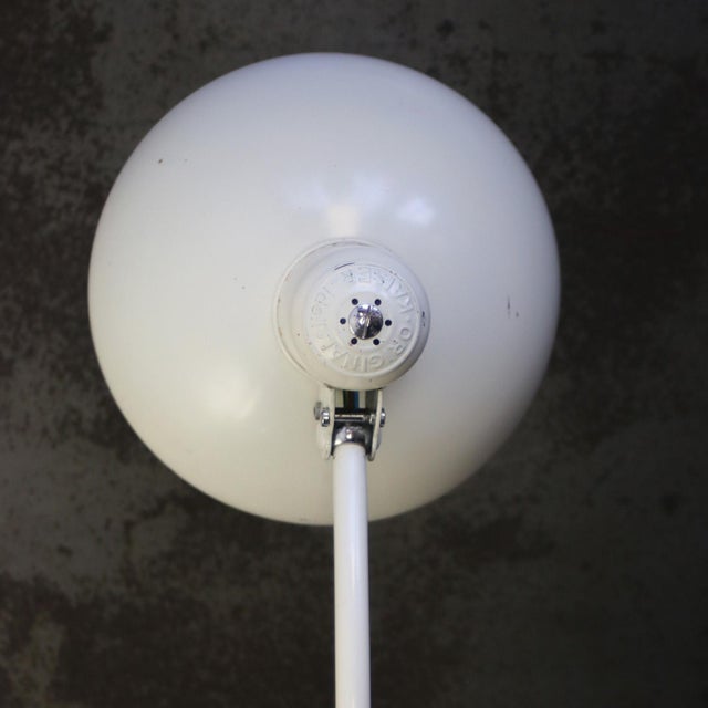 Mid-Century Modern German Bauhaus Classic White Metal 6556 Desk Lamp from Kaiser Idell For Sale - Image 3 of 11
