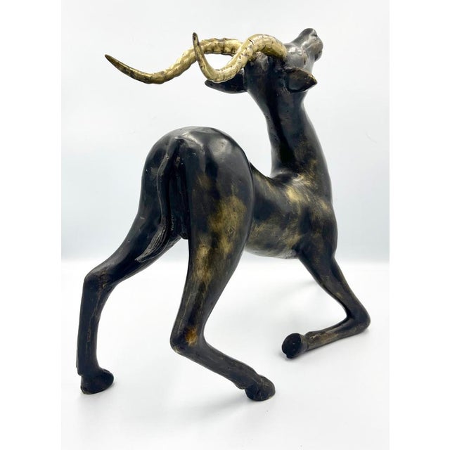 Large Bronze Gazelle Sculpture by Loet Vanderveen, 1970s For Sale - Image 3 of 11