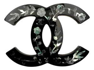 Chanel Paris Brooch Fall 2010 Massive Cc Black Resin