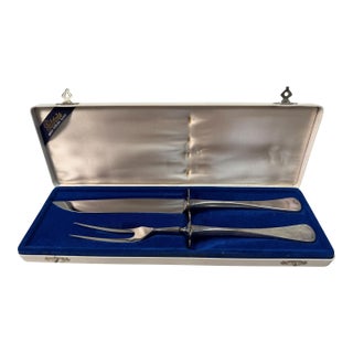 Vintage W&s Sorensen "Patricia" Danish Sterling Silver Steak Carving Set - 2 Pieces in Original Box For Sale