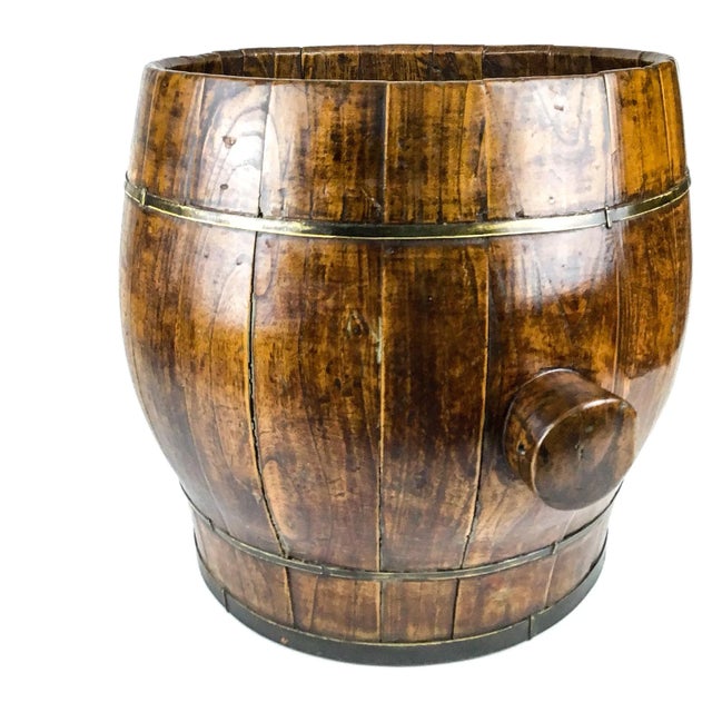 Brown Antique Chinese Wood Rice Container Planter For Sale - Image 8 of 13