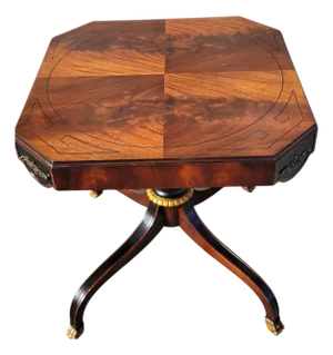 19th C Flame Mahogany Regency Side Table Center Table by Wyman Furniture