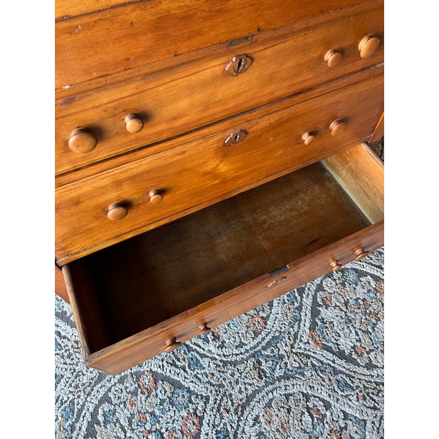 Antique Secretary Desk Hutch Curio Display Cabinet Bookshelf Pantry Cupboard For Sale - Image 9 of 12