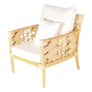 Set of Rattan Fan Armchairs For Sale