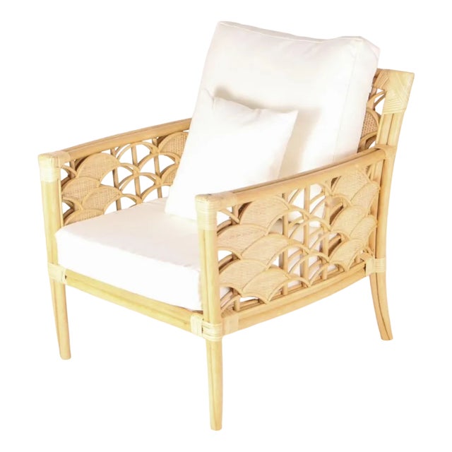 Set of Rattan Fan Armchairs For Sale