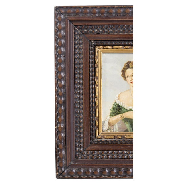 Contemporary Jose Almonte, Portrait of a Lady, Oil Painting on Copper For Sale - Image 3 of 8