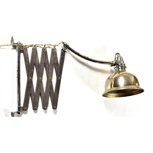 Large Austrian Art Deco Scissor Lamp from Pragan, 1930s For Sale - Image 4 of 6