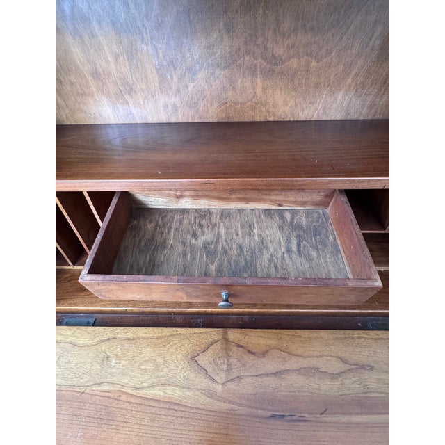 Mid 20th Century L. & j.g. Stickley Cherry Valley Solid Cherry Fall-Front Desk on Chest For Sale In San Francisco - Image 6 of 12