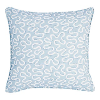 Schumacher Zoelie 16" Pillow in Aqua For Sale