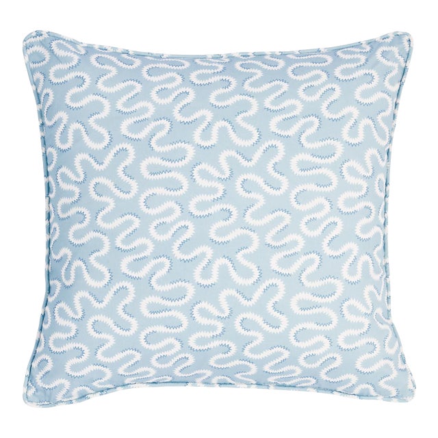Schumacher Zoelie 16" Pillow in Aqua For Sale