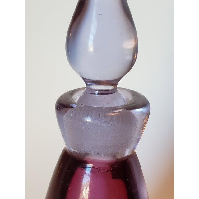 Archimede Seguso Murano Glass Neodymium Ruby Sommerso Perfume Bottle For Sale - Image 9 of 12