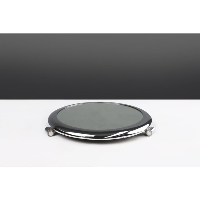 Modern Art Deco Chrome and Mirror Serving Tray, Belgium, 1930s For Sale - Image 3 of 11