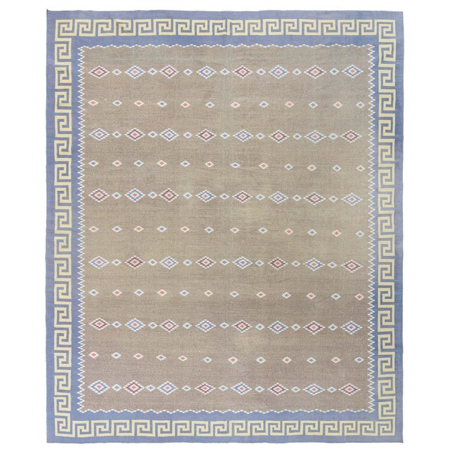 Doris Leslie Blau Vintage Indian Dhurrie Rug For Sale