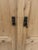 French Two door Rustic Solid Pine Cabinet with Carved Panel Doors and Interior Shelving Handcrafted-style pine cabinet...