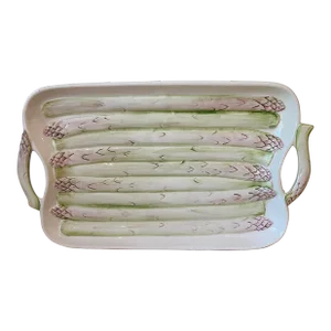 Late 20th Century Asparagus Serving Plate, Made in Italy