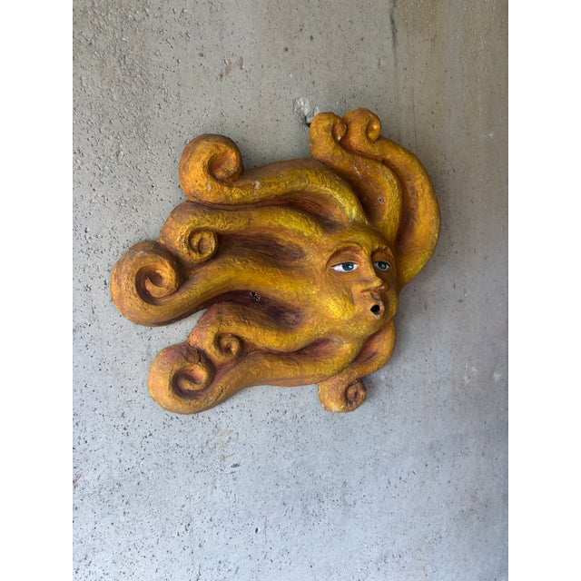 Paper Vintage 1960s Mexican Folk Art Papier-Mâché Sun Wall Sculpture For Sale - Image 7 of 8