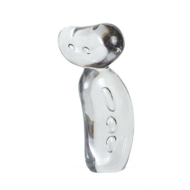 Late 20th Century Clear Hand-Blown Glass Modern Abstract Sculpture With Trapped Bubbles, Poland For Sale - Image 4 of 9