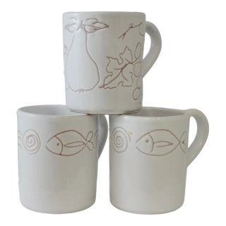 Large Pottery Mugs – Set of 3 For Sale