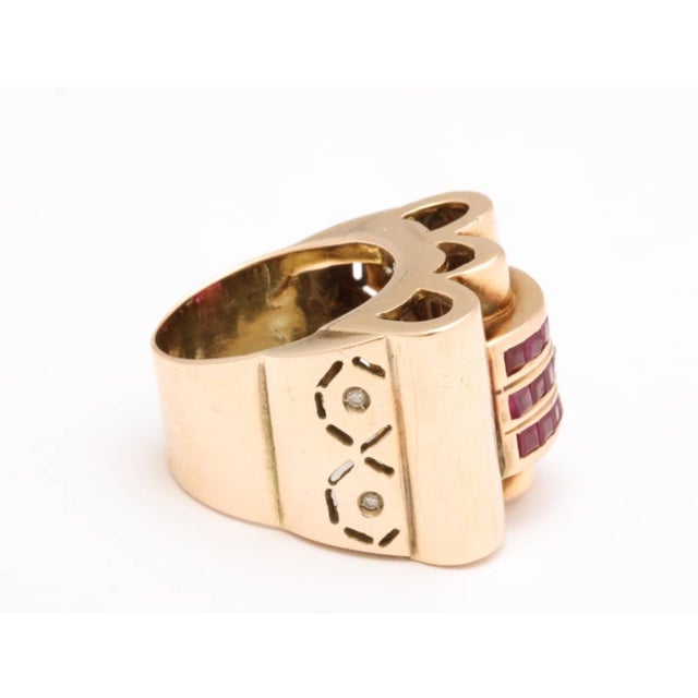 Italian 14 Kt Rose Gold Ring Circa 1940s For Sale In New York - Image 6 of 10