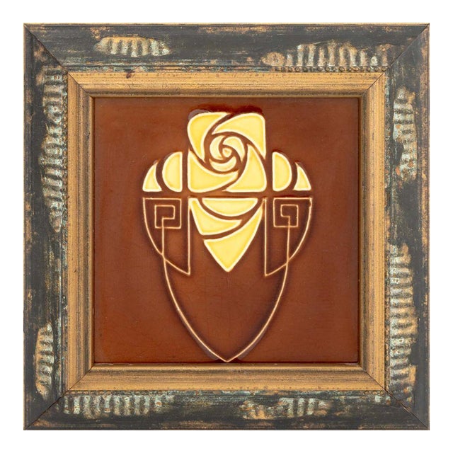 Gilliot Hemiksem Art Nouveau Pottery Tile, c.1920 For Sale