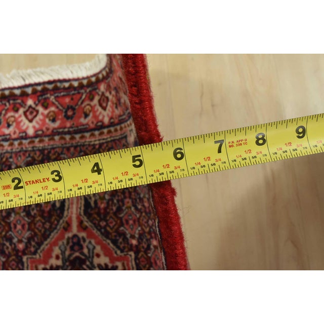 Senneh Runner 2’9” X 13’2” Blue Wool Vintage Tribal Hand-Knotted Oriental Rug For Sale - Image 12 of 14