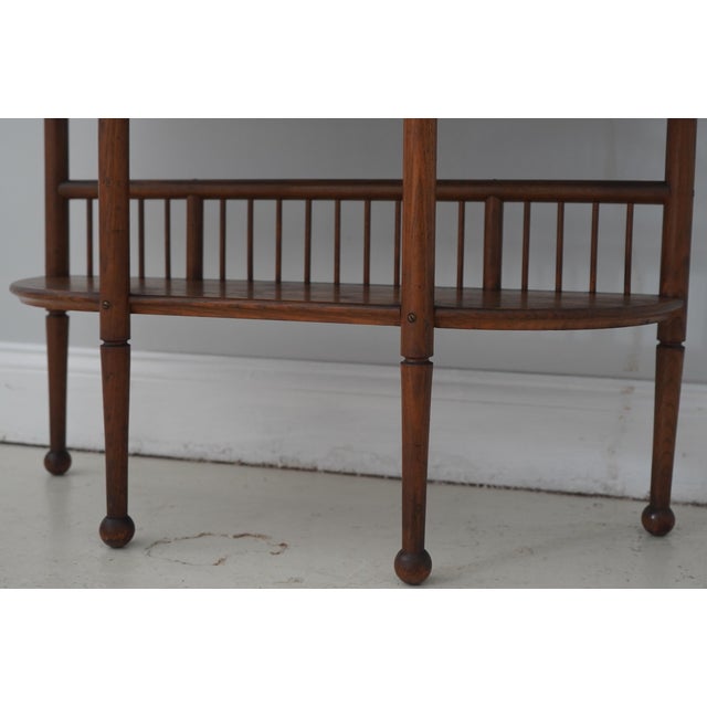 Wood Antique Victorian Stick & Ball Oak Curio Cabinet For Sale - Image 7 of 17