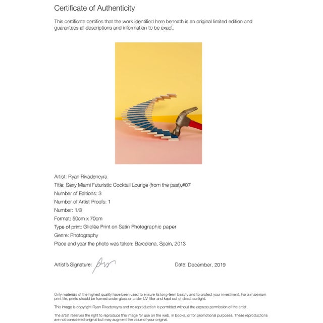 2010s Oscar Niemeyer Staircase Contemporary Architecture #7, Giclée Print Limited Edition of 3, Pastel For Sale - Image 5 of 5