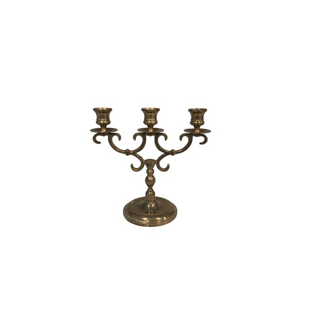 Brass Solid Brass Candelabra For Sale - Image 8 of 8