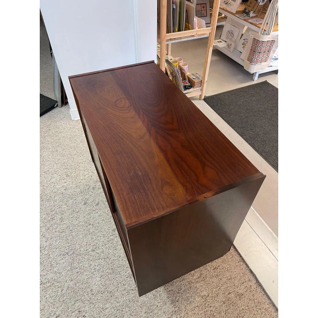 Brown 1970s Vintage Imported Mid Century Danish Modern Rosewood Toned Cabinet For Sale - Image 8 of 8