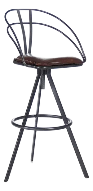 Nathan Bar Stool - Dark Brown Leatherette / Black Metal Frame